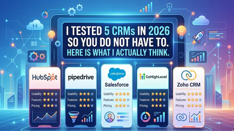 I Tested 5 CRMs in 2026: Pipedrive, HubSpot, Salesforce, Zoho, GoHighLevel